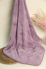 Hanker Ultra Luxury Bath Towel 500 Gsm | Super Soft On Skin, Luxurious Fabric, Pure Polyamide (Purple Bliss Feather Pattern)