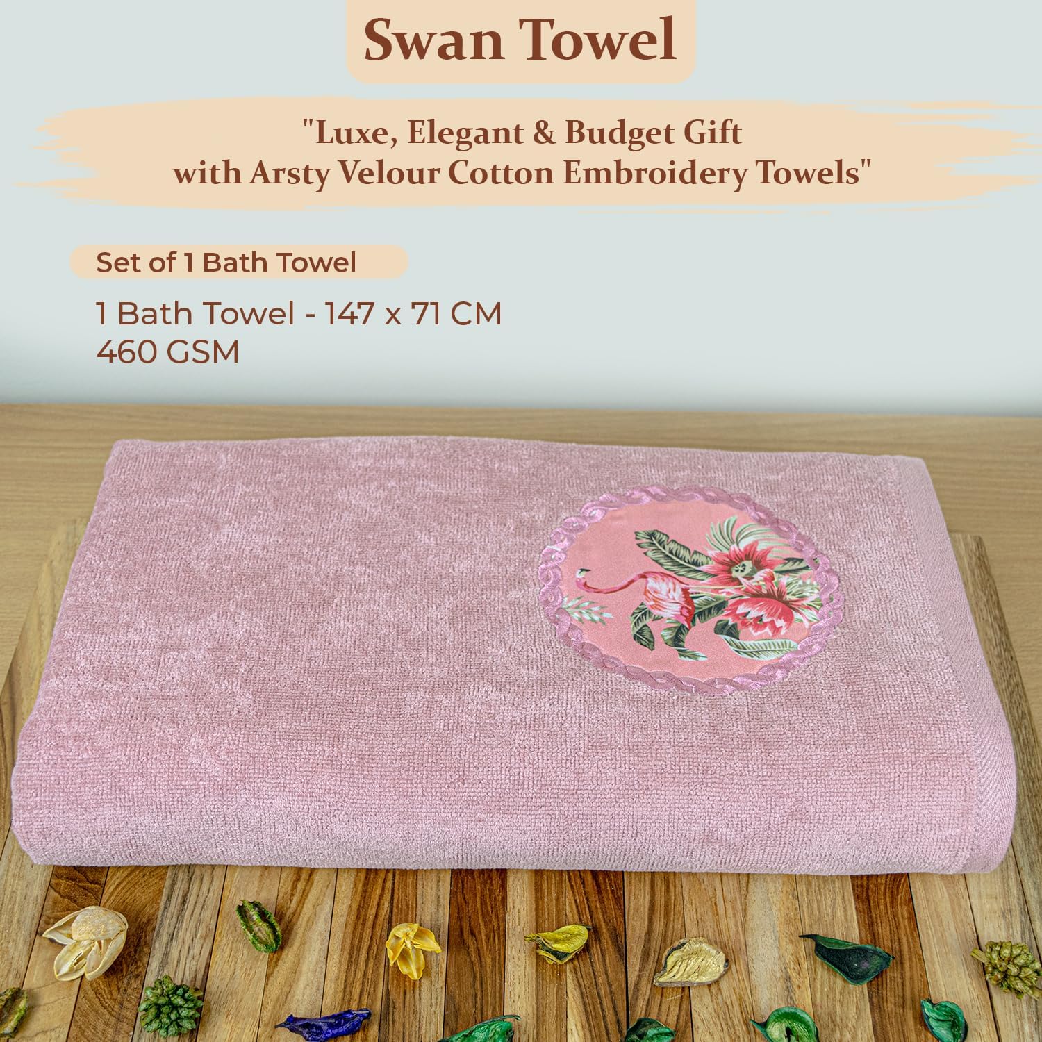 Akiko Home Prima Dream 100% Cotton Bath Towels 450 Gsm | Soft, Absorbent & Durable, Cotton Bath Towel | Pack Of 1 (Light Purple)