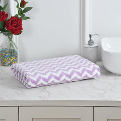 Hovent Microfiber Bath Towel 350 Gsm | Super Soft Absorbent Large Size Bath Towel (Purple & White)
