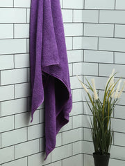Welspun 100% Cotton Quik Dry Bath Towel 380 Gsm | High Absorbency Super Soft, Fast Drying Bath Towels | Large Size Bath Towel For Men & Women (Dark Violet)