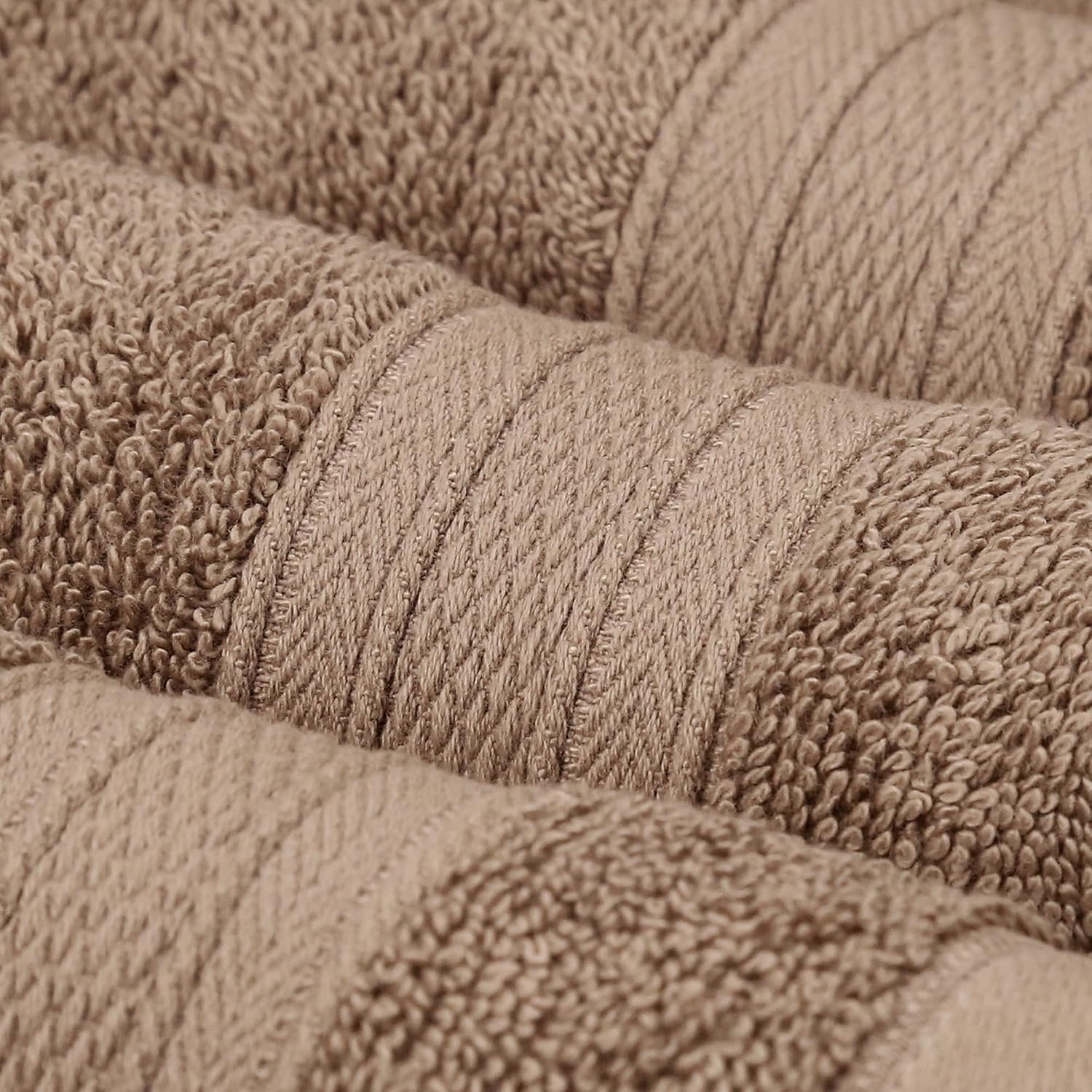Trident Soft Comfort Air Rich Bath Towels 500 Gsm | 100% Cotton Towel, Super Soft, Highly Absorbent 12 Pieces (Acorn)