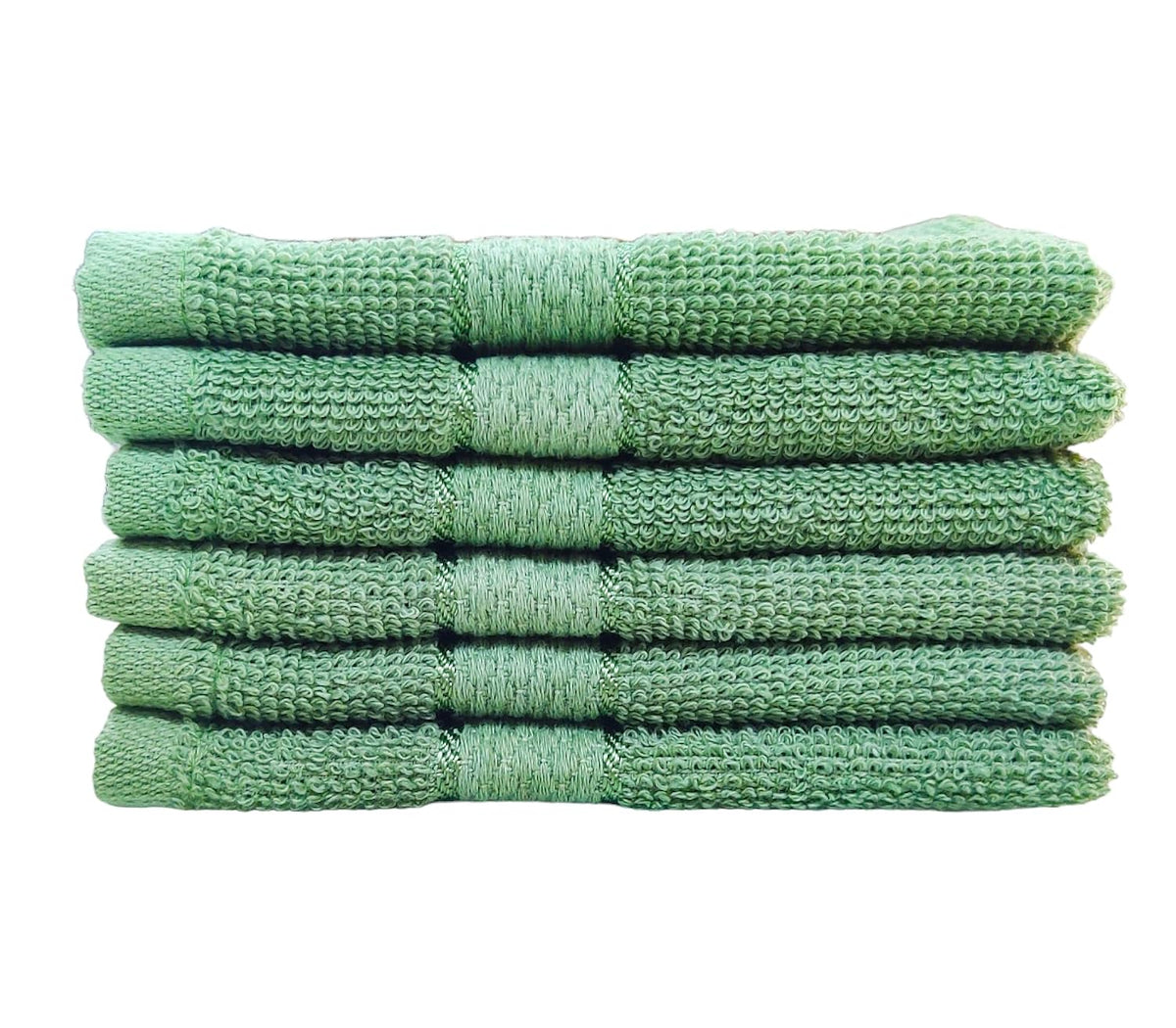 Caslino Small Cotton Face Towels 1800 Gsm | Soft & Absorbent Towel For Women & Men - Olive Green (Set Of 18)