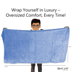 Black Gold Ultra Soft Bath Towel 2 Kg | Premium Microfiber, Quick Dry, Highly Absorbent, Oversized Bath Towel Pool, Spa, Travel & Hotel Use (Blue)- Pack Of 4
