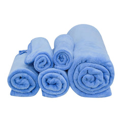 Black Gold The Finer Touch Microfiber 1 Bath Towel, 2 Hand Towels & 2 Washcloth (Sky Blue) - Set Of 5