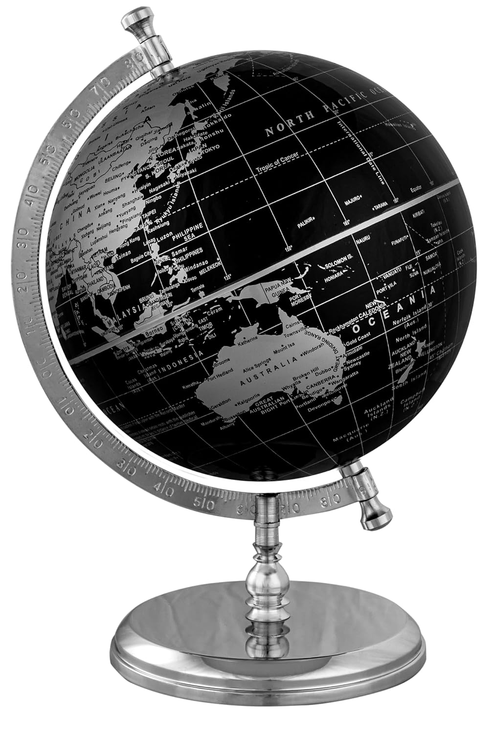 Prime Single Joint Globe, Height 33 Cm (13.2 Inch) Dia 25 Cm (10 Inch) With Metal Arc & Base | Educational & Decorative Globe, Pack Of 1