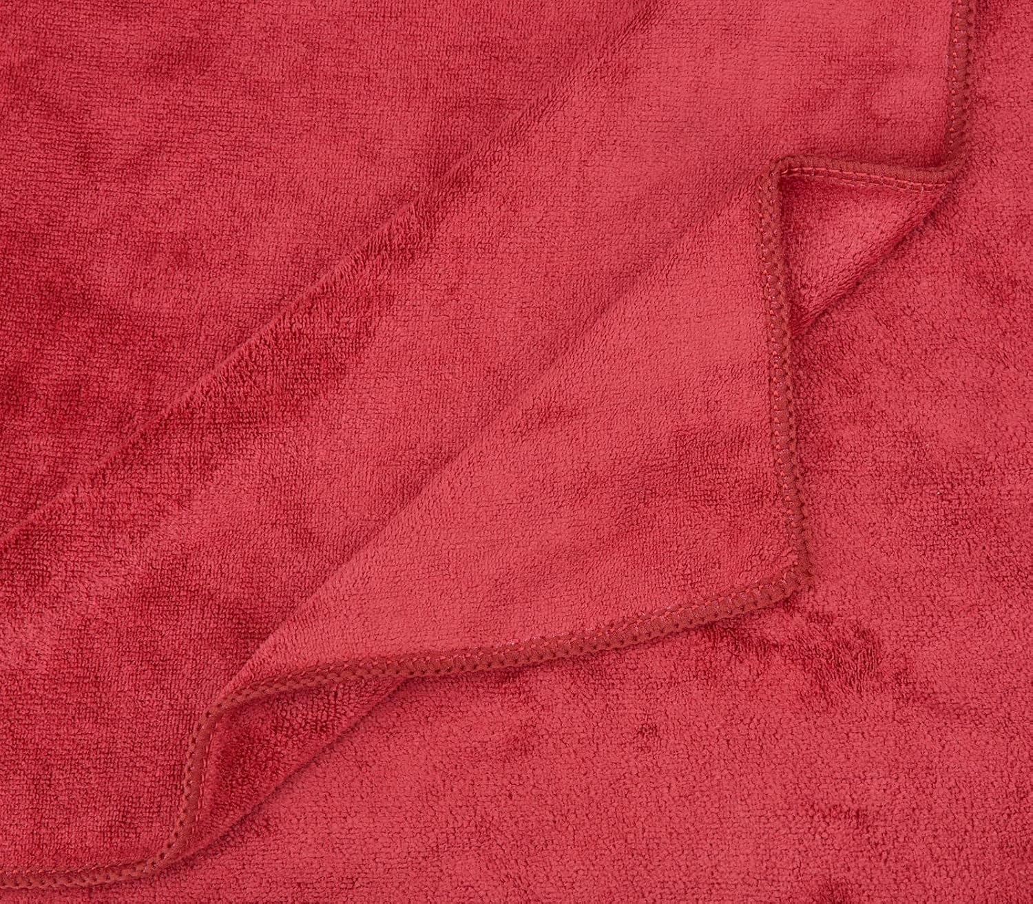 Black Gold The Finer Touch Microfiber 1 Bath Towel, 2 Hand Towels & 2 Washcloth (Maroon) - Set Of 5