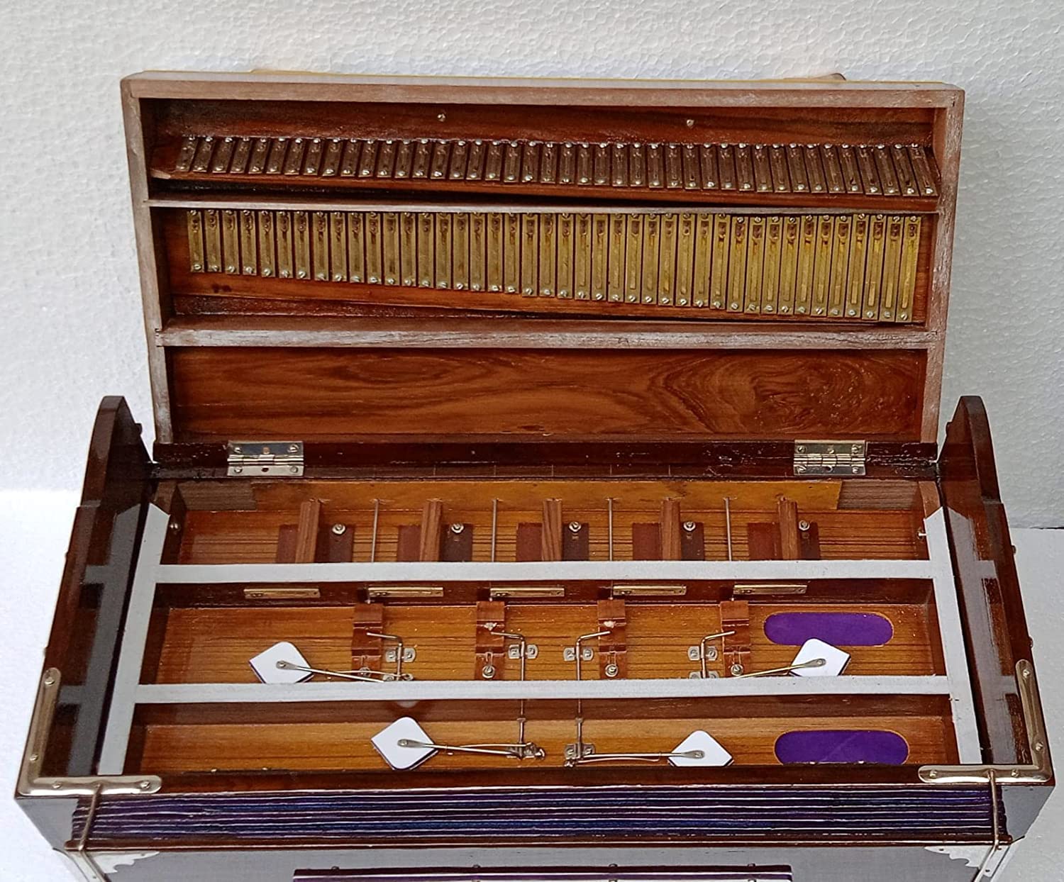 Wooden Harmonium - 3 1/2 Octave, 2 Set Of Reeds, 42 Italian Keys | Made With Burmateack Wood