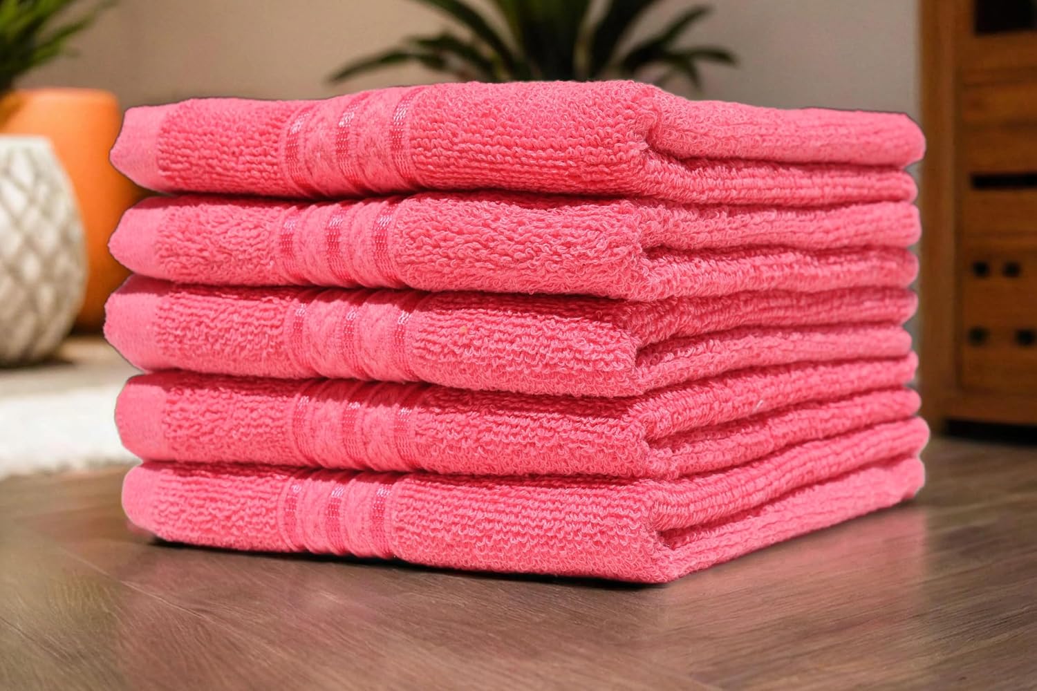 Solance Super Cotton Hand Towel 1000 Gsm | Ultra Soft & Super Absorbent Hand Towel (Cherry Red) - Set Of 5