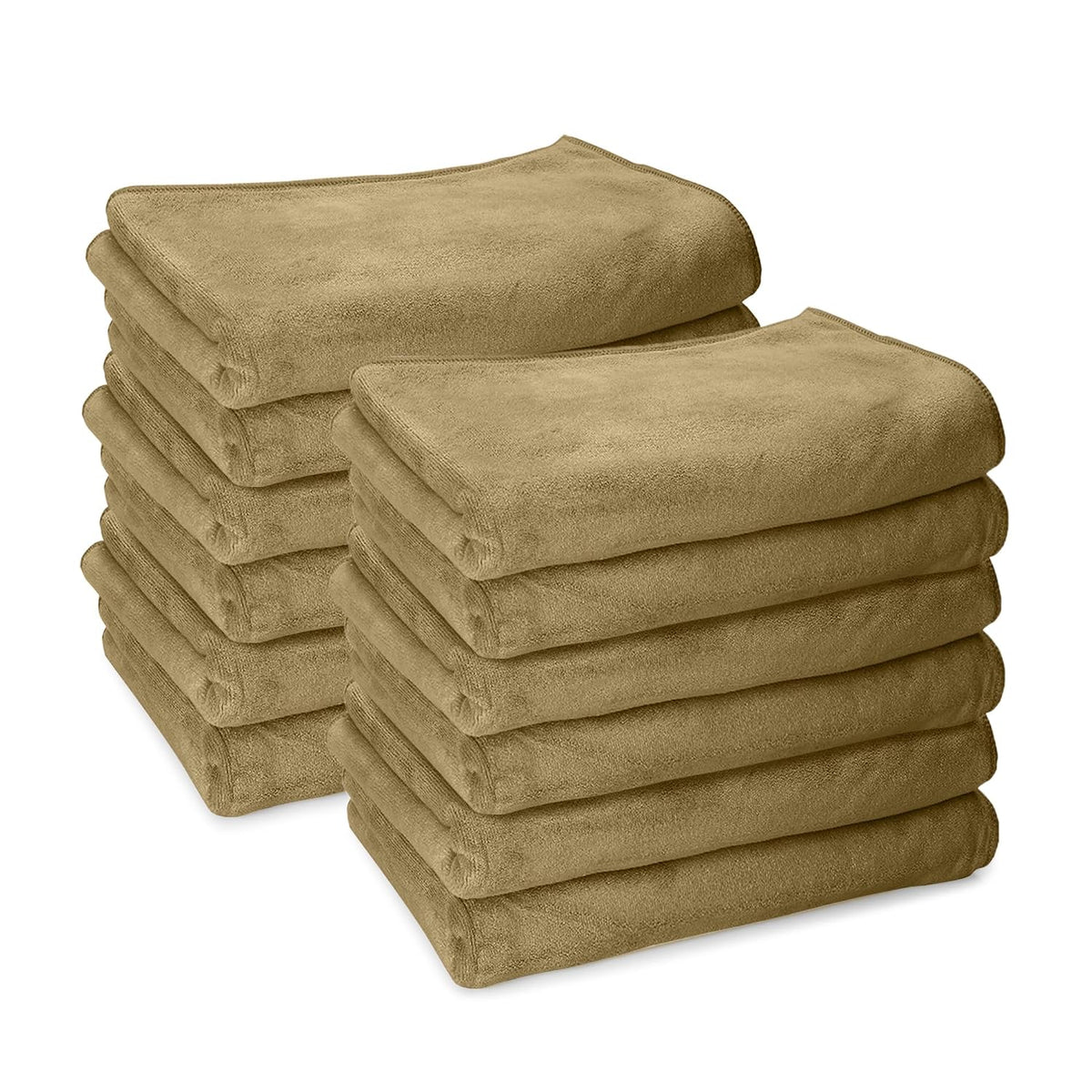 Housse Premium Microfiber Face Towel 1700 Gsm | Korean Beauty Ultra Absorbent, Odour-Free, Quick Dry Face Towel (Pack Of 12) - Brown