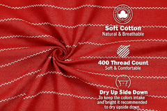 Cotton Bed Sheet For Single Bed - 60 X 90 Inches, Red | Premium Sustainable 100% Cotton Fabric - Beautiful & Soft Touch, Perfect For Everyday Use