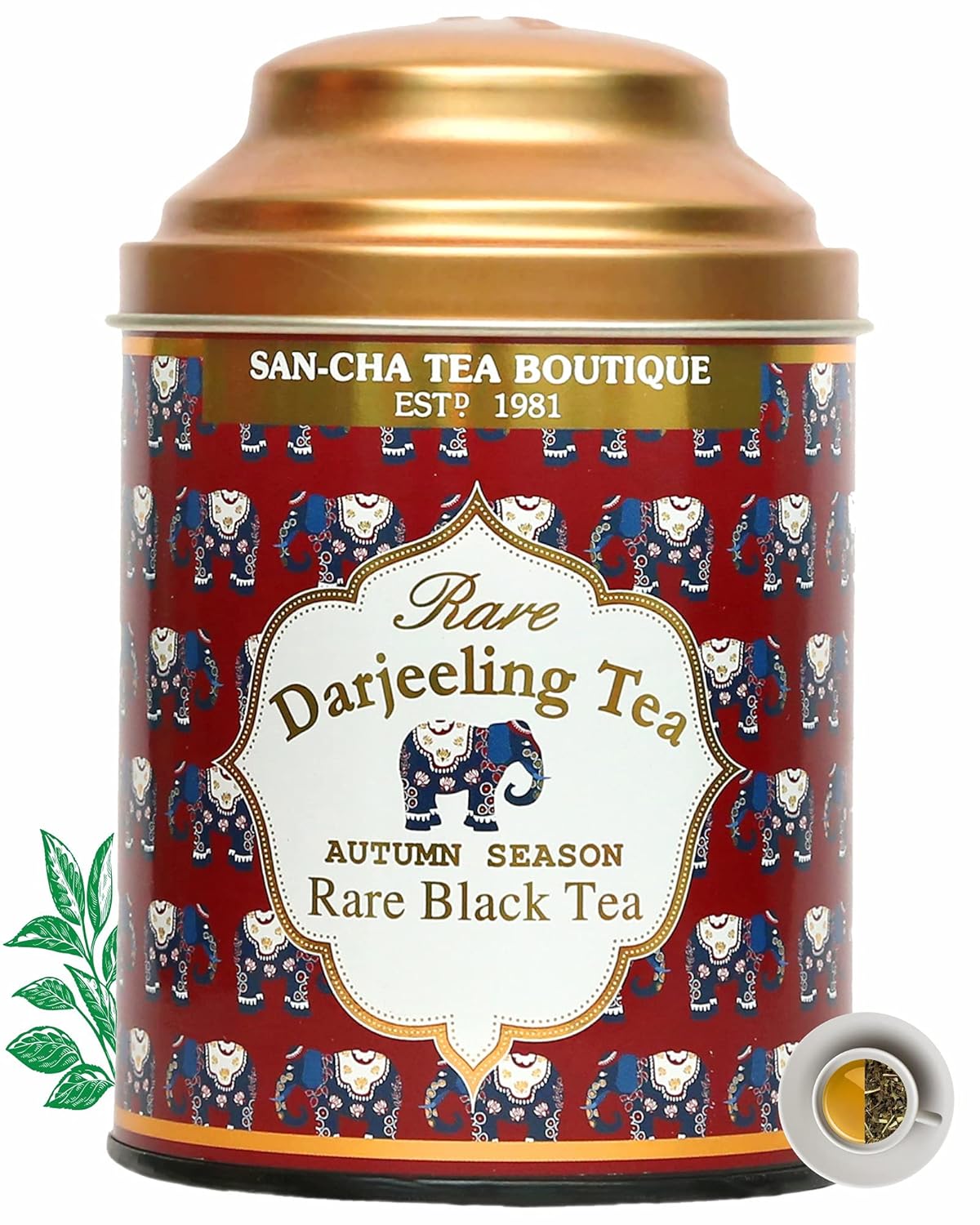 San-Cha Rare Darjeeling Black Tea - 100gm, 3.5 Ounce | Autumn Season Harvest Darjeeling Tea - Golden Orange Pekoe | Medium Caffeine Loose Tea Leaf