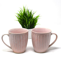 Handcrafted Flamingo Pink Ceramic Coffee Mug Set Of 2 - 350ml Each | Ceramic Mugs For Coffee, Tea, Milk - Microwave Safe & Dishwasher Safe