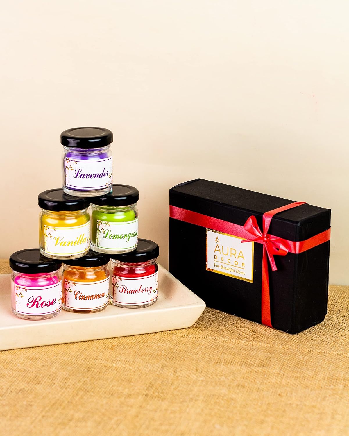 PARAFFIN WAX FRAGRANCE JAR CANDLE SET OF 6 | FRAGRANCE CANDLES FOR HOME