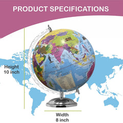 Educational Learning World Globe With 2 Set Of Charts (70 X 100 Cm) World Globe For UPSC Aspirants Kids Students & Geography Knowledge, Office Gift, Pack Of