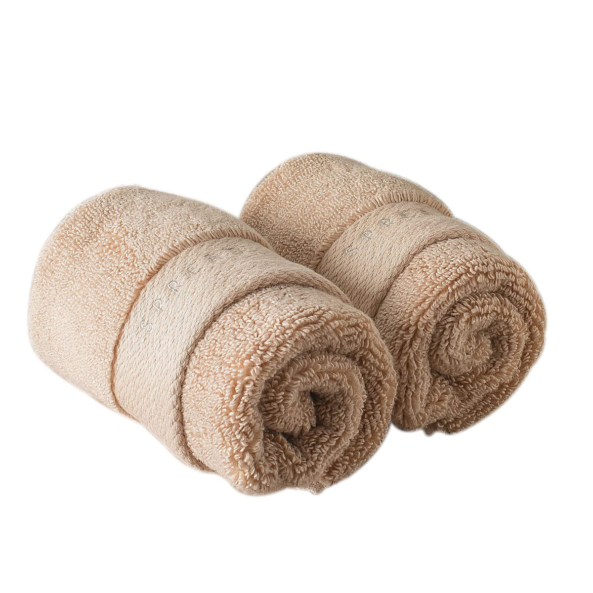 Spread Spain Resort Luxury Hotel & Spa Quality Luxurious Cotton Face Towel 720 Gsm Maximum Softness & Absorbency, Ultra-Durable - Beige (2 Piece)