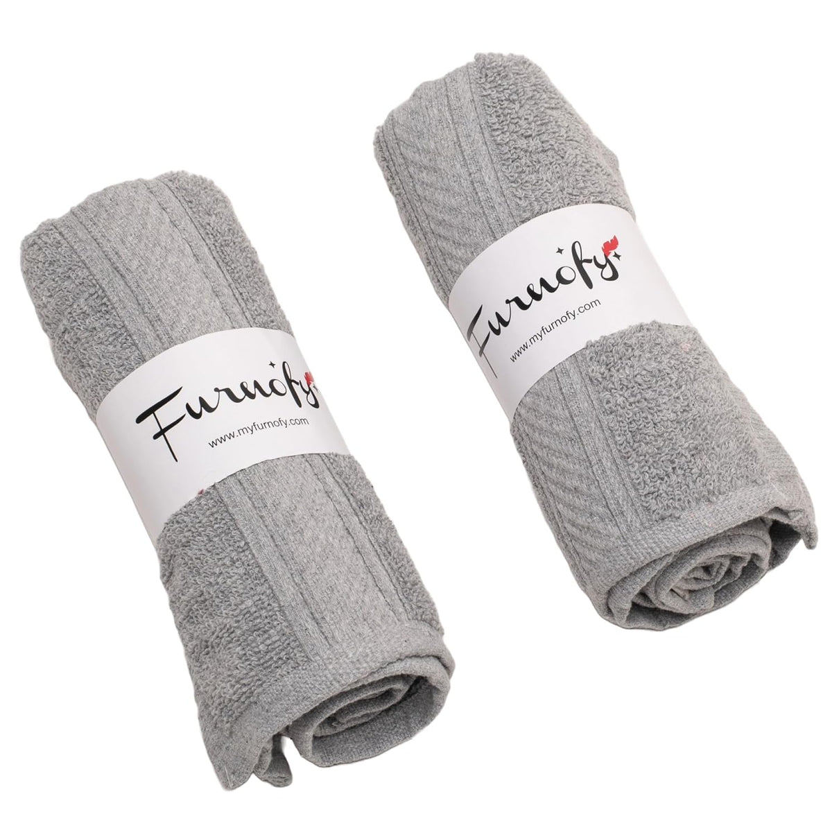 Furnofy 450 Gsm Hand Towel Set Of 2 Soft, Absorbent & Quick Dry Towel For Gym, Home, Kitchen, Pool, Travel - (Grey)