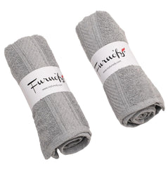Furnofy 450 Gsm Hand Towel Set Of 2 Soft, Absorbent & Quick Dry Towel For Gym, Home, Kitchen, Pool, Travel - (Grey)