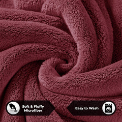 Story@Home Large Size Bath Towel 500 Gsm | Microfiber Bath Towels Perfect For Everyday Use (Wine)
