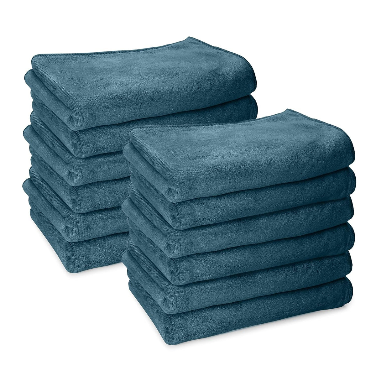 Housse Premium Microfiber Face Towel 1700 Gsm | Korean Beauty Ultra Absorbent, Odour-Free, Quick Dry Face Towel (Pack Of 12) - Pacific Green