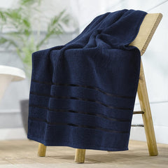Spread Spain 100% Cotton Face Towel 600 Gsm | Roman Face Towel Super Absorbent Soft & Quick Dry Towels (Navy Blue) -Set Of 2