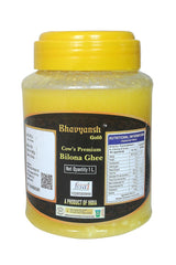 Premium Gold Cow Ghee By Bhavyansh | Healthy & Pure Cow Ghee Easily Digestible Good For Laddus | (1 Litr) 33.8 Ounce | Jar Pack