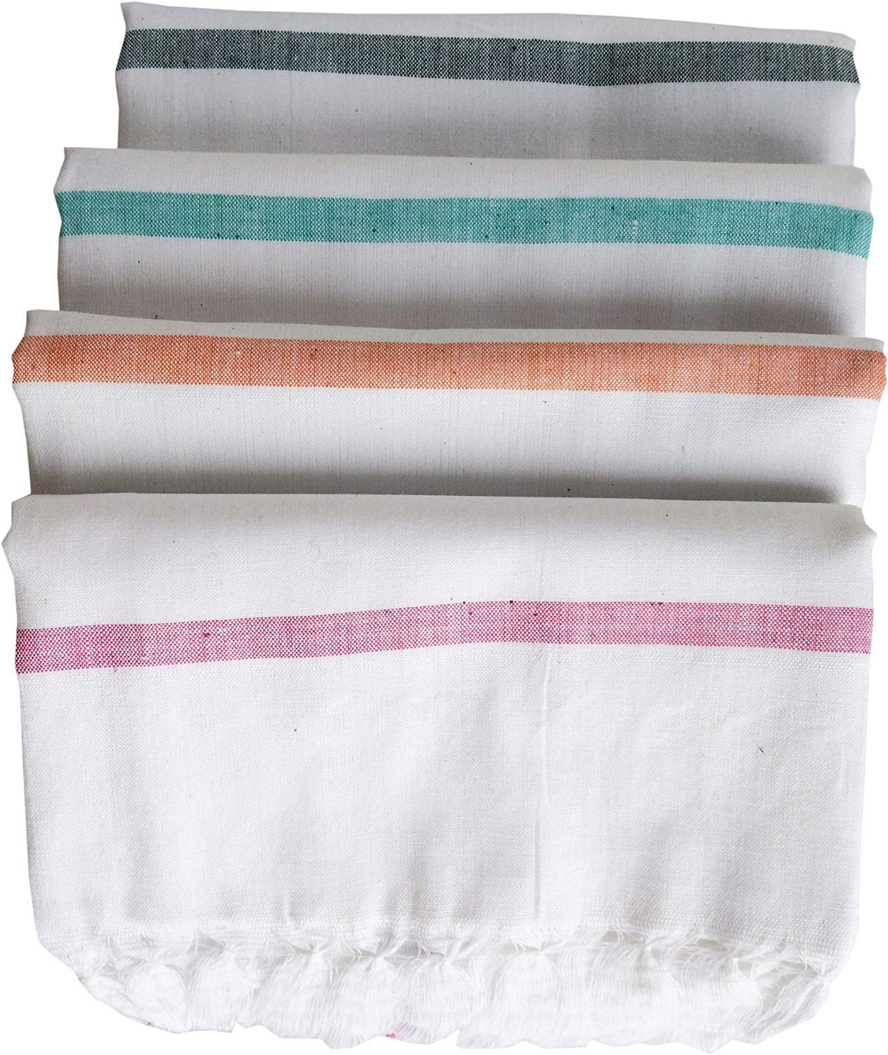 Ayus Cotton Handloom Light Weight Fast Absorbing Bath Towels 1kg (Pack Of 4)