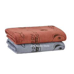 Jbg Home Store Kids Bath Towel 500 Gsm | Premium Microfiber Quick Drying Towels For Babies, Cartoon Print Wash Dry Cloth Towel (Brown & Grey Bear) - 2 Pcs