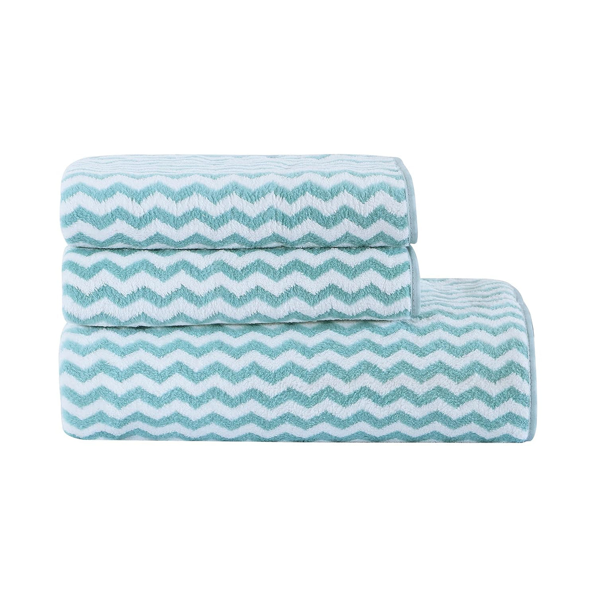 Spread Spain Microfiber 1 Bath & 2 Hand Towels 1000 Gsm | Extra Soft Plush & High Absorbent Towel For Gym & Workout - Pack Of 3 (Green)