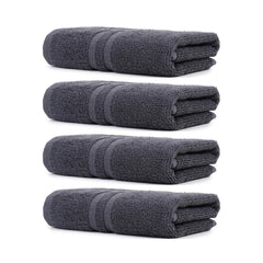 Zahya Terry Cotton Hand Towels 800 Gsm | Soft, & Absorbent Hand, Face, Gym & Travel Use (Grey) - Pack Of 4