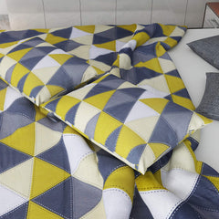 Bedsheet For Single Size Bed With 1 Pillow Cover - 57 X 87 Inches, Grey & Yellow | Gifts For Wedding Or Anniversary, Surprise, Soft, Breathable, & Comfortable Bedsheet