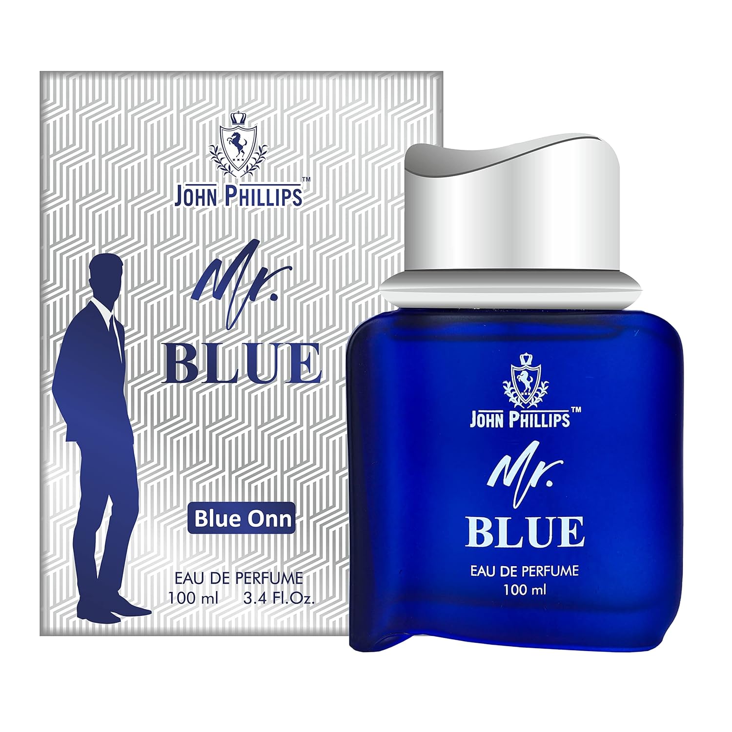 John Phillips Passport & Mr Blue Eau De Perfume 100ml 3.4 Fl.oz. Each Pack Of 2 For Men