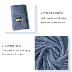 Maxoshine Microfiber Large Size Towels Bath 450 Gsm | Soft Fluffy Coral Fleece Bathing Towel With Hook Quick Dry Super Absorbent Bath Towel (Blue)