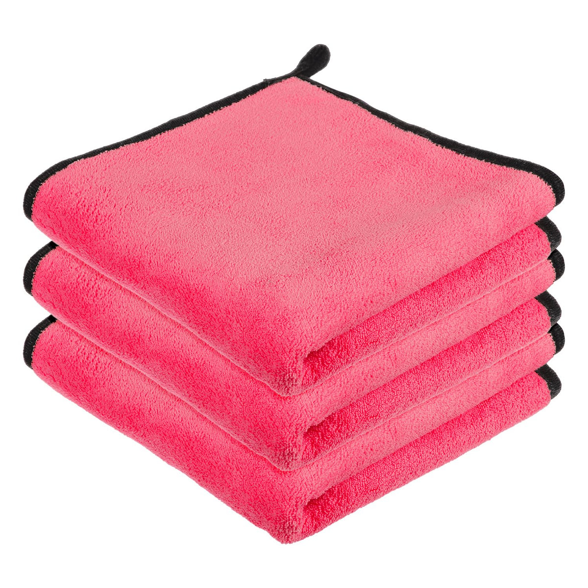 Kuber Industries Cleaning Towel 450 Gsm | Reusable Cleaning Cloths For Kitchen, Duster & Home Cleaning With Hanging Loop - Pack Of 3 (Pink)