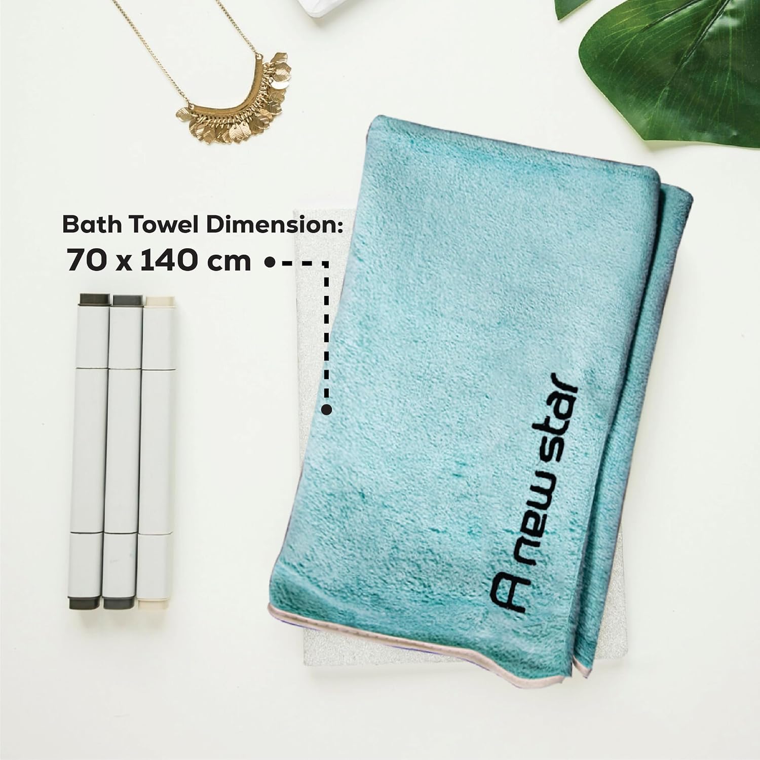 Housse Premium Soft Microfiber Embroidery Bath Towel 350 Gsm | Soft Absorbent Quick-Drying Sweat Towel (Fluroescent)