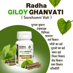 Radha Giloy Ghanvati Helps To Boost Immunity, Promotes Good Health, Supports Respiratory Wellness, Ayurvedic Proprietary | 60 Tablets 100gm 0.2lbs