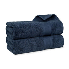 Trident Soft Comfort Air Rich 100% Cotton Bath Towels 500 Gsm | Large Size Bathroom Towels For Men/Women, 2 Pcs (Navy)