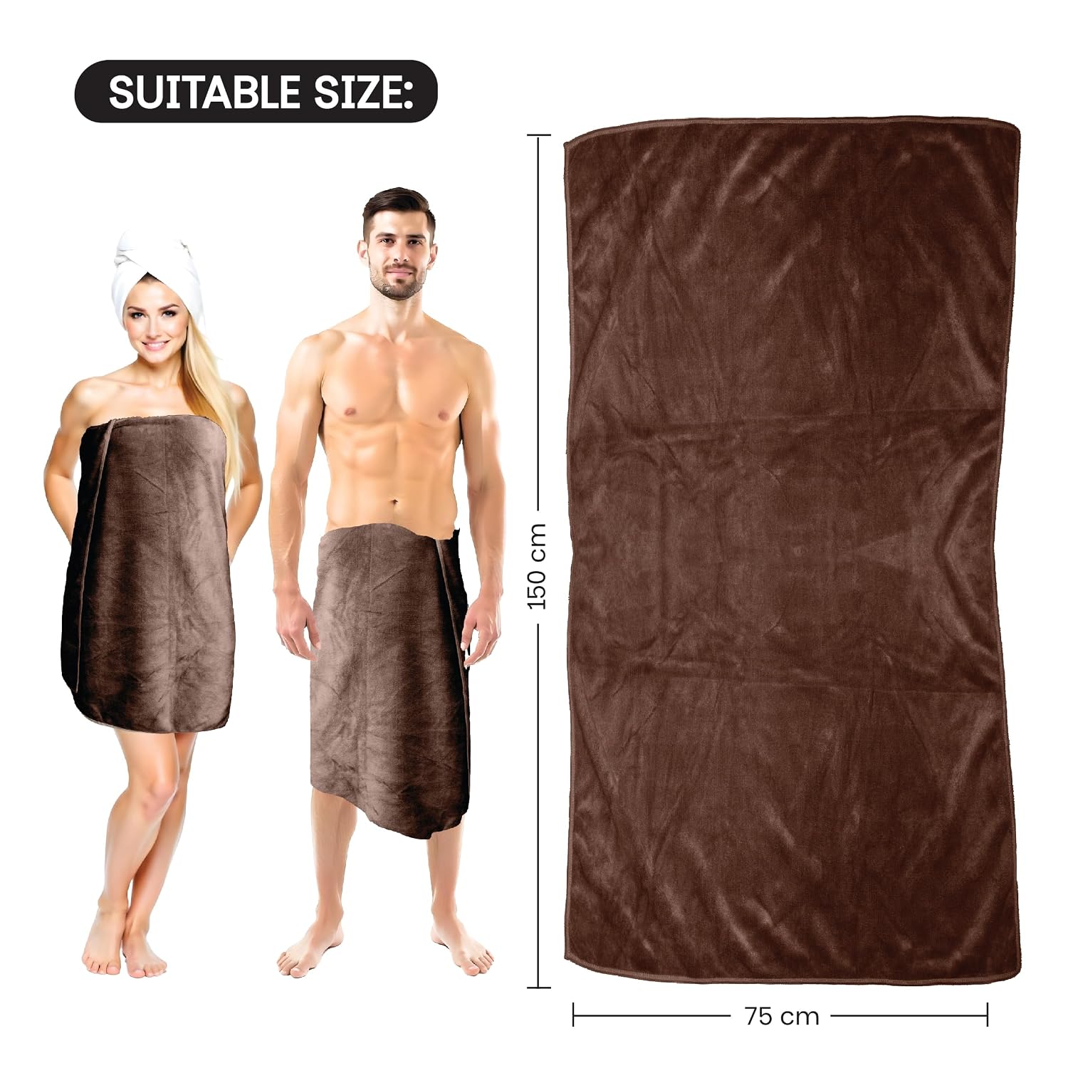 Housse Premium Microfiber Bath Towel 550 Gsm | Extra Large Quick Dry Towels For Women & Men | Super Soft Plush | Ultra Absorbent For Home Swimming Sports & Travel (Fossil)