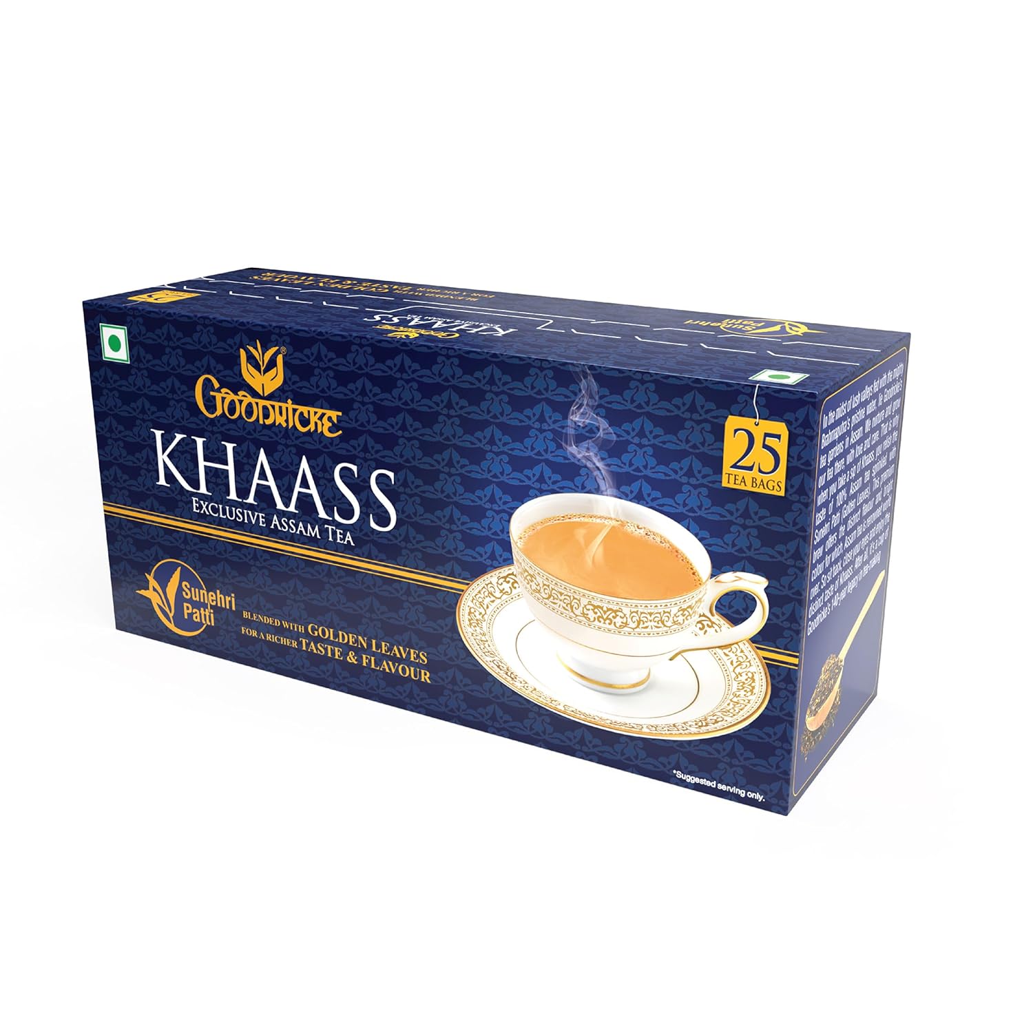 Goodricke Khaass Exclusive Assam Tea - Pack Of 2 X 25 Tea Bags | 100% Assam Chai With Golden Leaves - Sweet Lasting Flavor | Low Caffeine Sunehri Patti