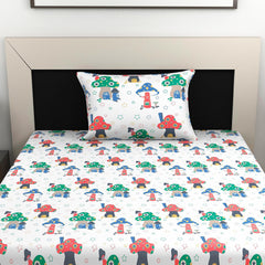 1 Single Bedsheet With 1 Pillow Cover - 57 X 87 Inches, Multicolor | Skin Friendly Fabric For Everyday Use - Soft, Breathable & Comfortable Sleeping