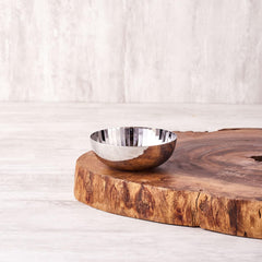Silver Stainless Steel Katori Set Of 6 - Ribbed Pattern | Luxury Gift Collection, Mirror Finish - Premium Dahi Bhalla Bowls Wati | Serveware, Dinnerware & Tableware - Rhythm Garden Series