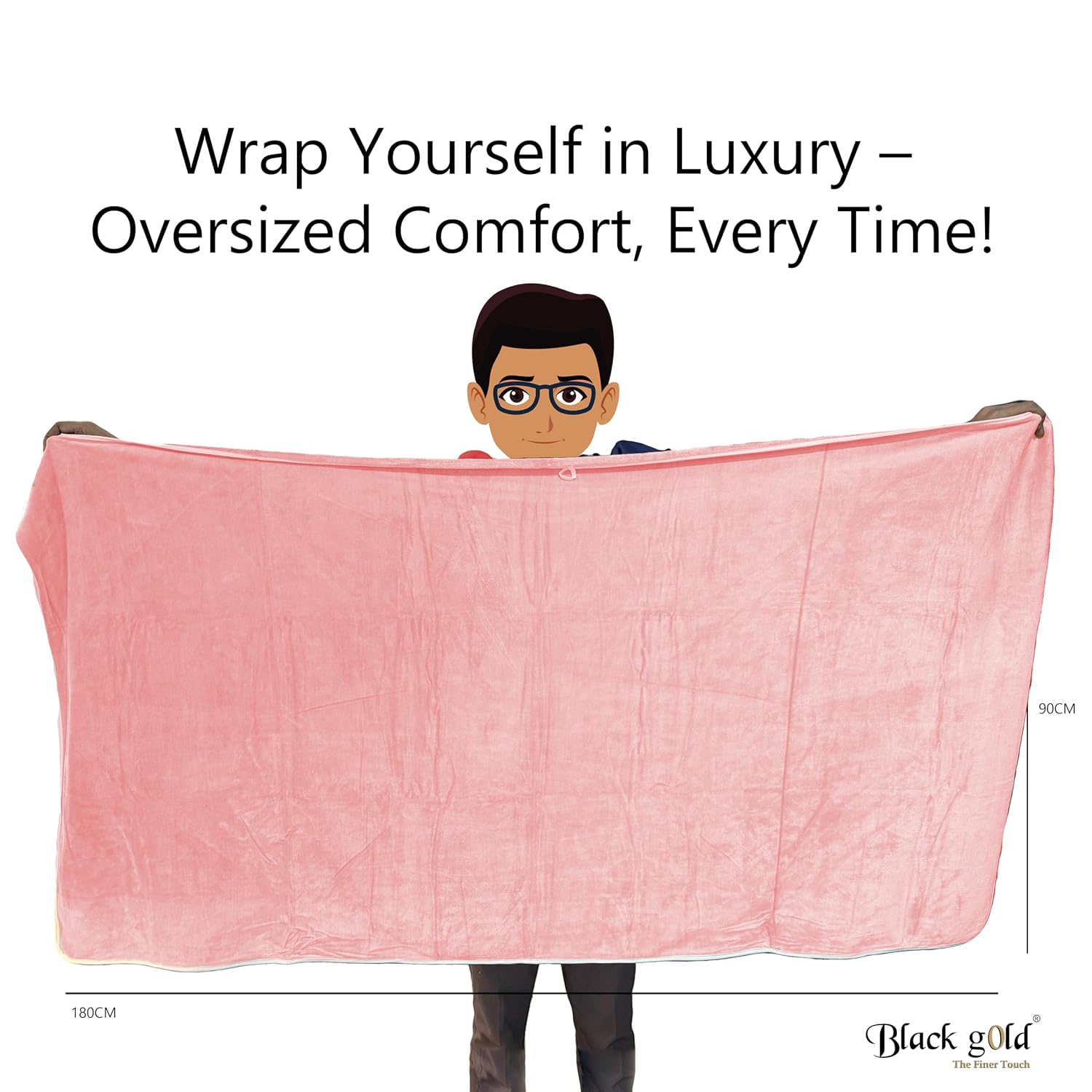 Black Gold Ultra Soft Bath Towel 500 Gsm | Premium Microfiber, Quick Dry, Highly Absorbent, Oversized Bath Towel Pool, Spa, Travel & Hotel Use (Pink)
