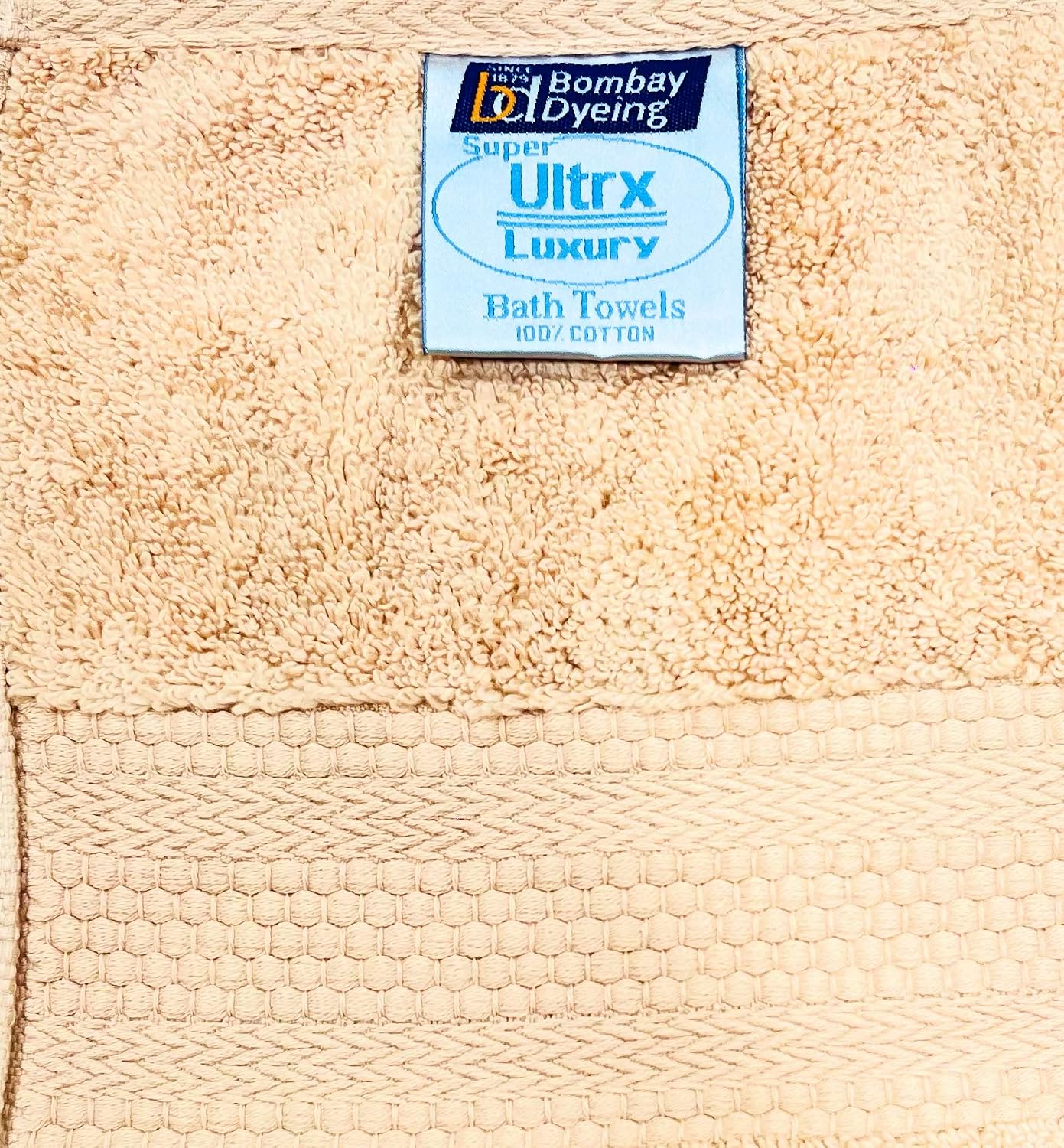 Bombay Dyeing Ultrx 100% Cotton Large Size Premium Bath Towel 650 Gsm - Flax