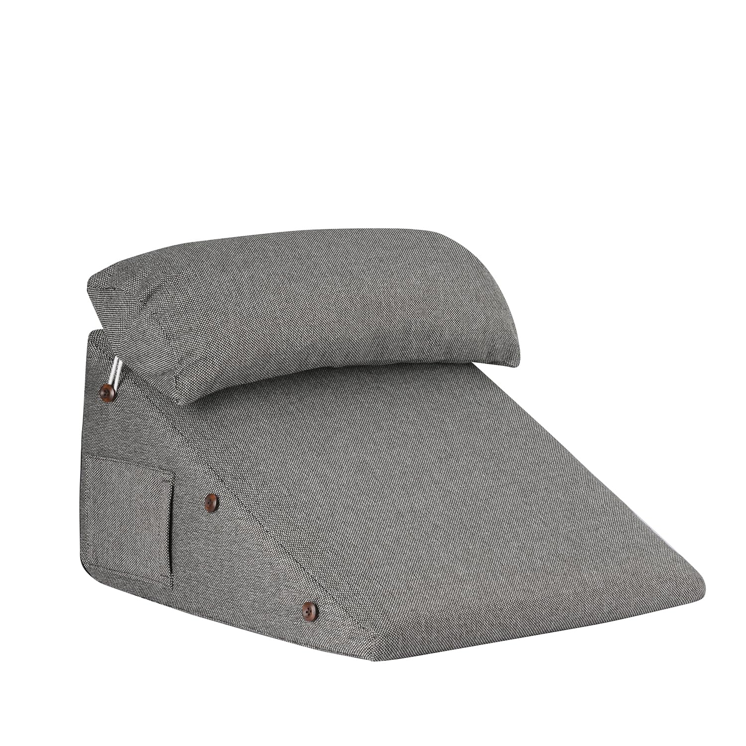 Adjustable Wedge Pillow, Prevents Acid Reflux & Snoring, Bed Pillow, Grey | Made Memory Foam Pillow, Microfiber For Neck & Back Head Support | Soft Washable Cover, Multipurpose Use