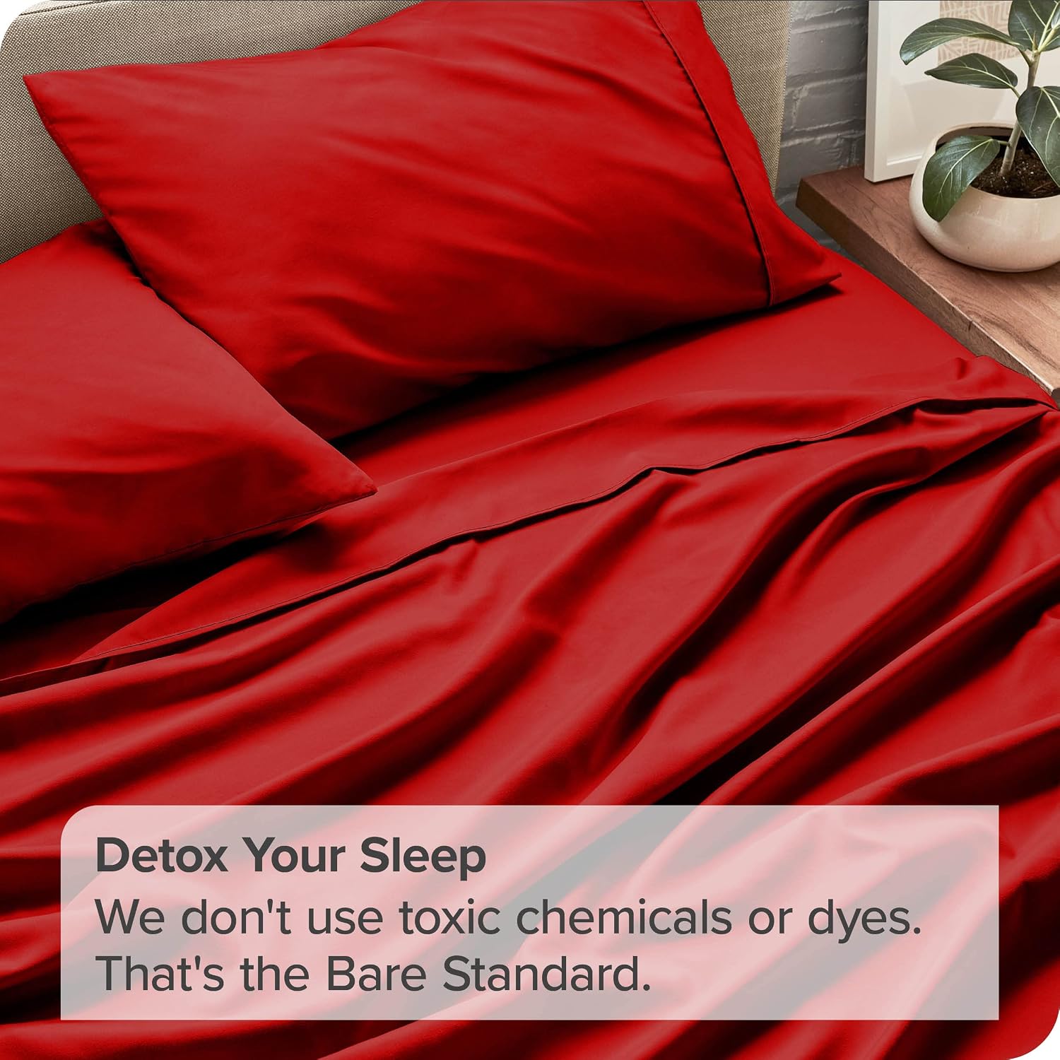 Super King Size Flat Bedsheet With 2 Pillow Covers - 110 X 112 Inches, Burgundy | Good For Home, Hotel, Villa, Resort & Guest House