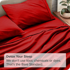 Super King Size Flat Bedsheet With 2 Pillow Covers - 110 X 112 Inches, Burgundy | Good For Home, Hotel, Villa, Resort & Guest House