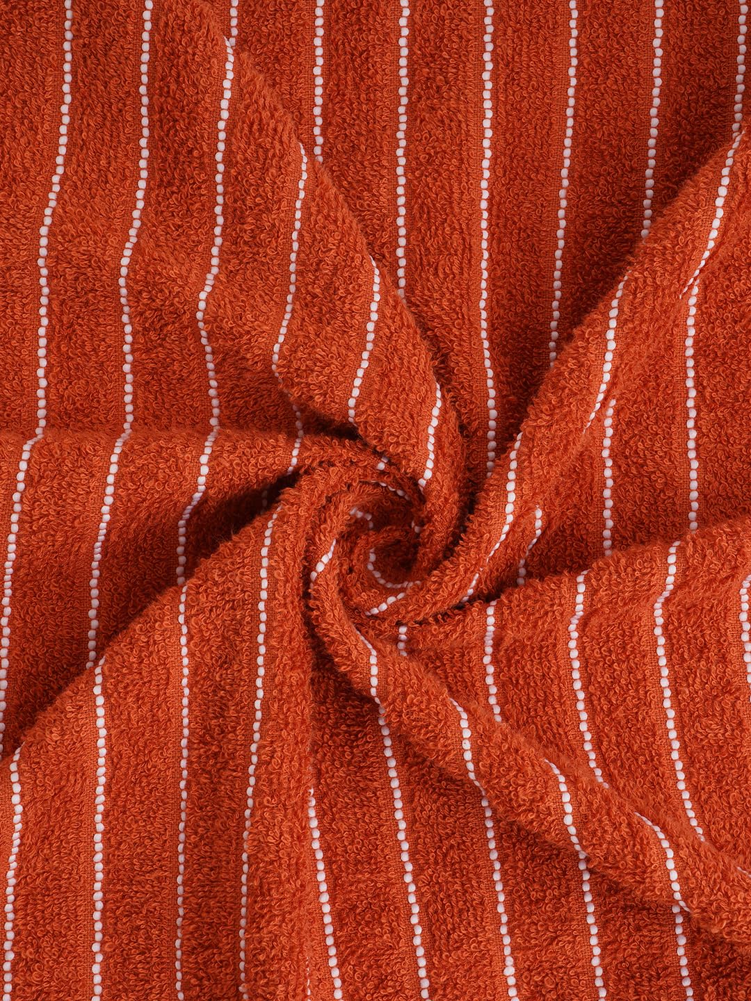 Welspun 100% Cotton Large 250 Gsm Dobby Solid 2-In-1 Bath Towel (Rust)