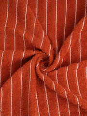 Welspun 100% Cotton Large 250 Gsm Dobby Solid 2-In-1 Bath Towel (Rust)