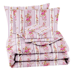 Cotton King Size Double Bedsheet 1 AC Comforter & 2 Pillow Covers | 90 X 100 Inches, Light Pink - Perfect Gift Set Wedding, Anniversary | 4 Pc Bedding Set