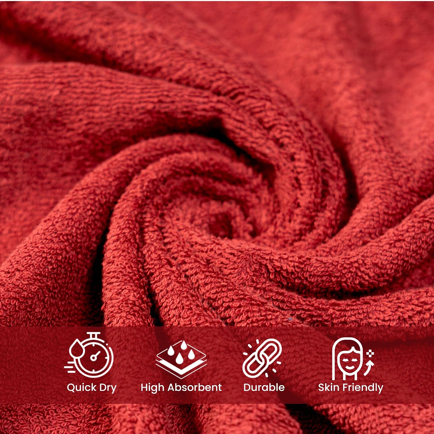Akiko Home 100% Cotton Essential Series Face Towel 600 Gsm | Soft Absorbent & Durable Washcloth For Men & Women, Compact Travel Towel -Pack Of 4 (Maroon & Navy)