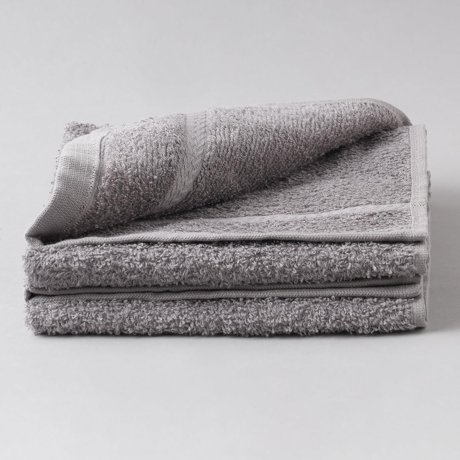 Welspun 100% Cotton Easy Care Hand Towel 400 Gsm | Quick Dry Ultra Soft Hand Towel (Grey) - Pack Of 2